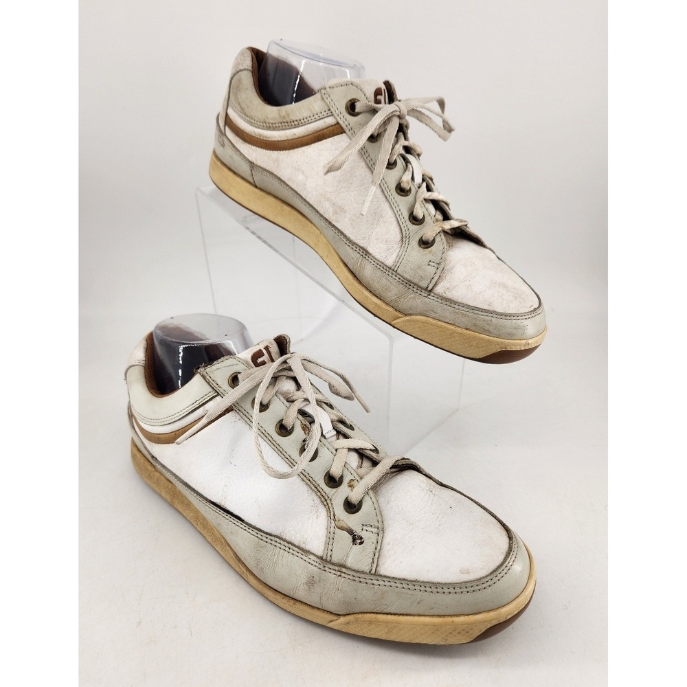 FootJoy Contour Golf‎ Shoes Mens 9.5 White Grey Leather Casual Spikeless 54251